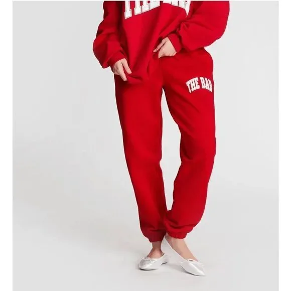 The Bar Varsity Ruby and White Sweatpants
